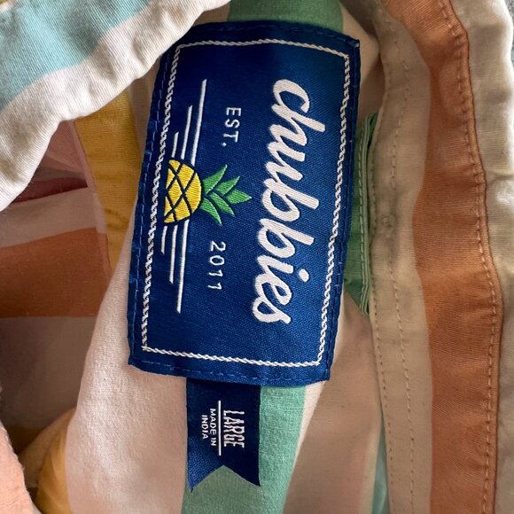 Chubbies The Utopia (Full Button Soft Stretch) - Pastel Rainbow Stripe - Large - Picture 6 of 10